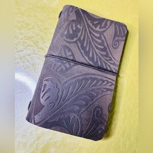 Embossed Black Leather Journal